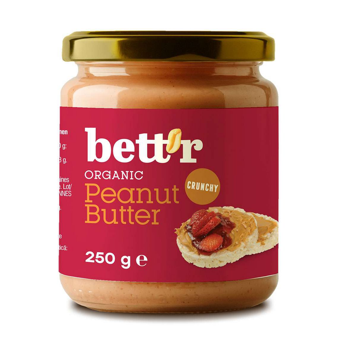 Beurre de cacahuètes, croustillant, bio, Bett'r, 250 g