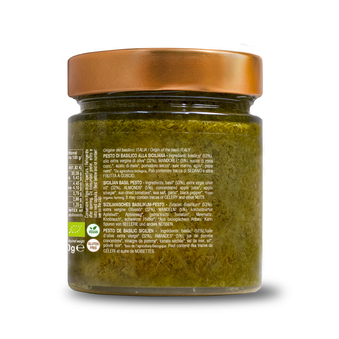 Pesto de basilic sicilien bio 190g