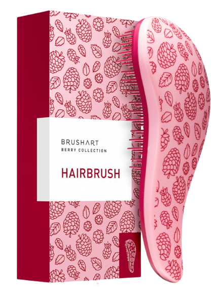 brush art brosse à cheveux rose