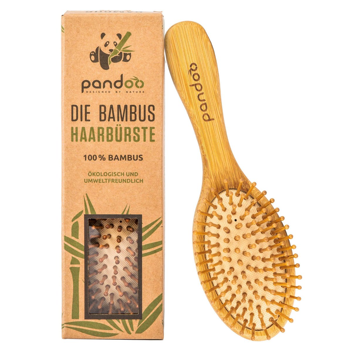 Brosse à cheveux en bambou | avec poils naturels