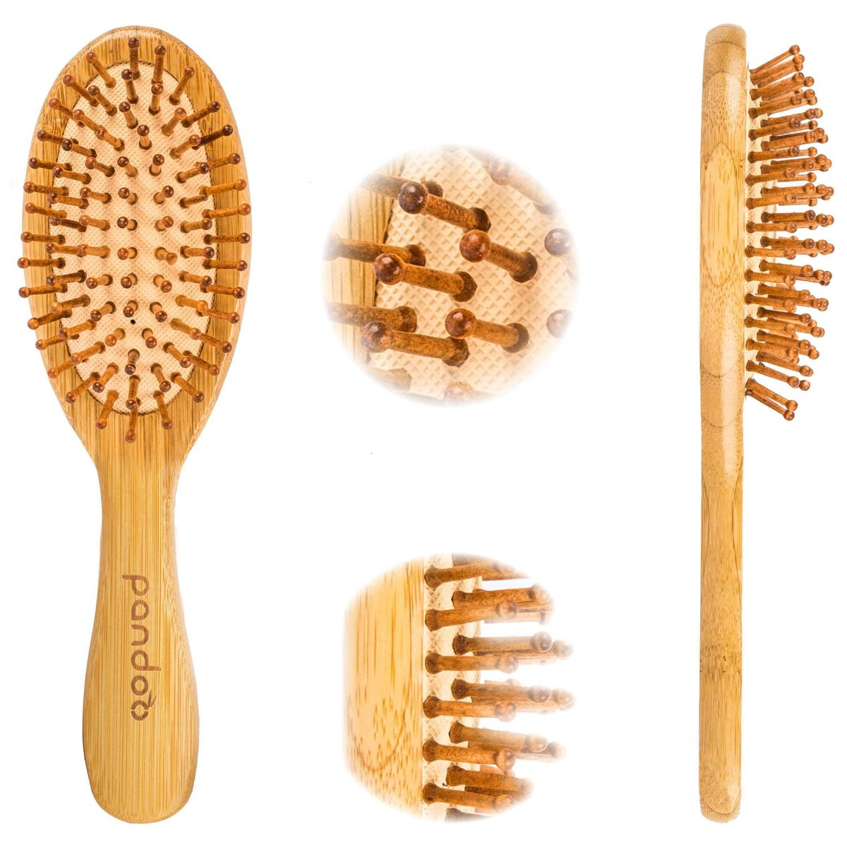 Brosse à cheveux en bambou | avec poils naturels