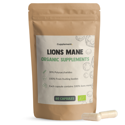 Lions Mane Capsules 60 pièces | Biologique | Livraison gratuite | La plus haute qualité 450 mg par capsule