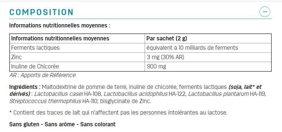 Probiotiques - 10M Rééquilibre la flore intestinale - Dès 6 mois