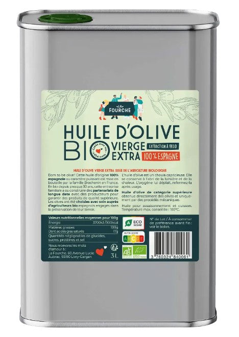 Huile d'Olive Vierge Extra Origine Espagne Bio