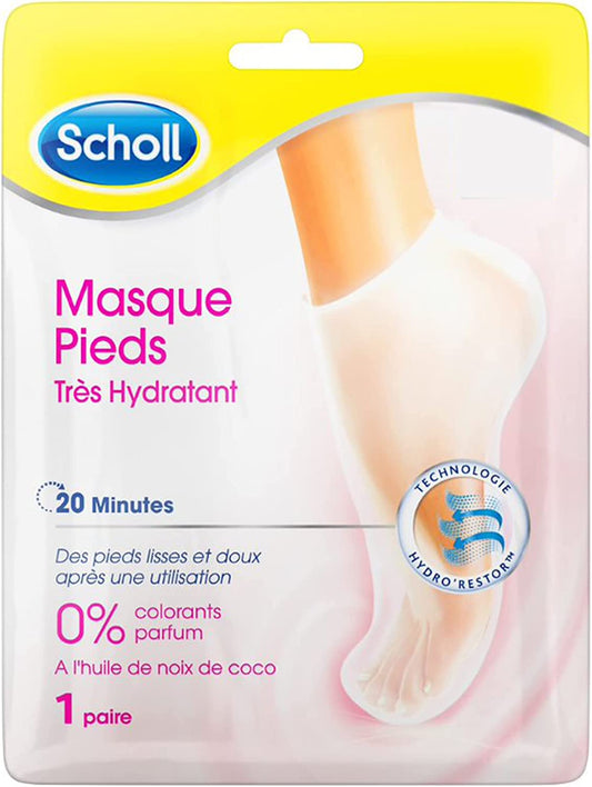 Scholl Masque Pieds Très Hydratant à l'Huile de Noix de Coco - 1 paire